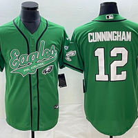 Men's Philadelphia Eagles Randall Cunningham #12 Kelly Green Game Jersey1 Joint Edition