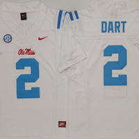 Men's Ole Miss Rebels Jaxson Dart #2 White Player Jersey