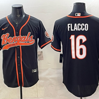 Men's Cincinnati Bengals Joe Flacco #16 Black Team Game Jersey
