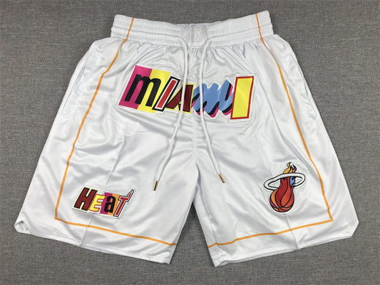 Men's Miami Heat White 2022/23 City Edition Basketball Shorts1
