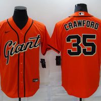 Men's San Francisco Giants Brandon Crawford #35 Orange Replica Baseball Jersey1