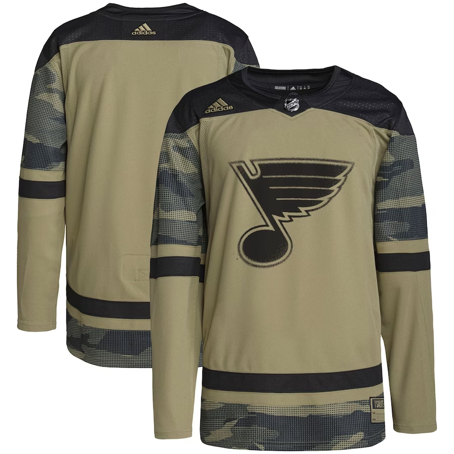 Men's St. Louis Blues Camo Military Appreciation Team Authentic Practice Blank Jersey1