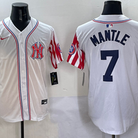 Men's New York Yankees Mickey Mantle #7 White Team Player Game Jersey