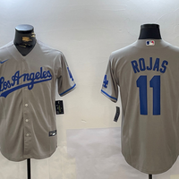 Men's Los Angeles Dodgers Miguel Rojas #11 Gray Replica Game Jersey1