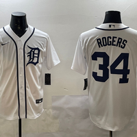 Men's Detroit Tigers Jake Rogers #34 White Home Limited Player Jersey1