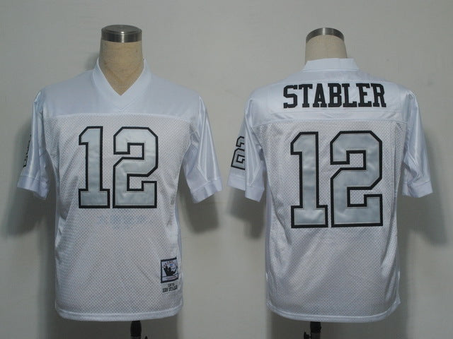 Men's Oakland Raiders Ken Stabler Mitchell & Ness White Legacy Replica Player Jersey1