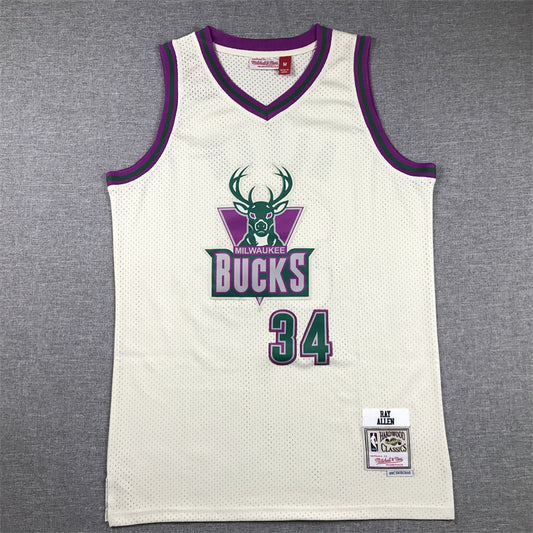 Men's Milwaukee Bucks Giannis Antetokounmpo #34 Cream Chainstitch Swingman Jersey1