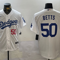 Men's Los Angeles Dodgers Mookie Betts #50 White Replica Player Jersey1