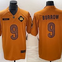 Men's Cincinnati Bengals Joe Burrow #9 Brown 2023 Salute To Service Limited Jersey1