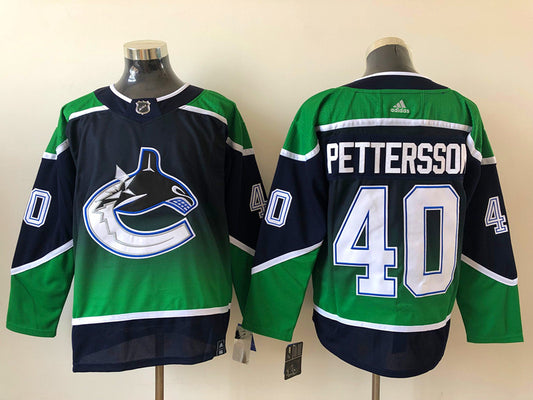 Men's Vancouver Canucks Elias Pettersson #40 Black Breakaway Player Jersey1
