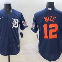 Men's Detroit Tigers Casey Mize #12 Navy Replica Player Jersey1