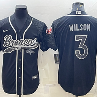 Men's Denver Broncos Russell Wilson #3 Black Retired Player RFLCTV Limited Jersey1 Joint Edition