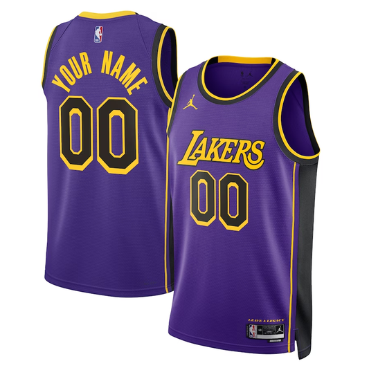 Men's Los Angeles Lakers Custom Swingman Jersey1 - Purple