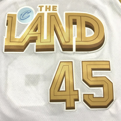 Men's Cleveland Cavaliers Donovan Mitchell #45 The Land White City Edition Jersey1
