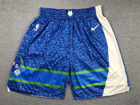 Men's Milwaukee Bucks Blue 2023/24 Swingman City Edition Shorts1