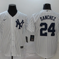 Men's New York Yankees Gary Sanchez #24 White Replica Baseball Jersey1