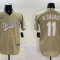 Men's Los Angeles Dodgers Roki Sasaki #11 Gold Replica Player Jersey1