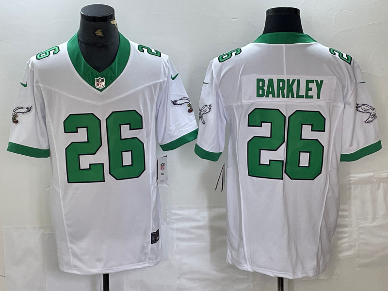 Saquon Barkley #26 Philadelphia Eagles White Vapor Limited Jersey - JerseysFreak