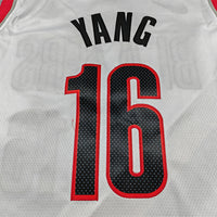 Men's Portland Trail Blazers Yang Hansen #16 White Swingman Player Jersey - Association Edition