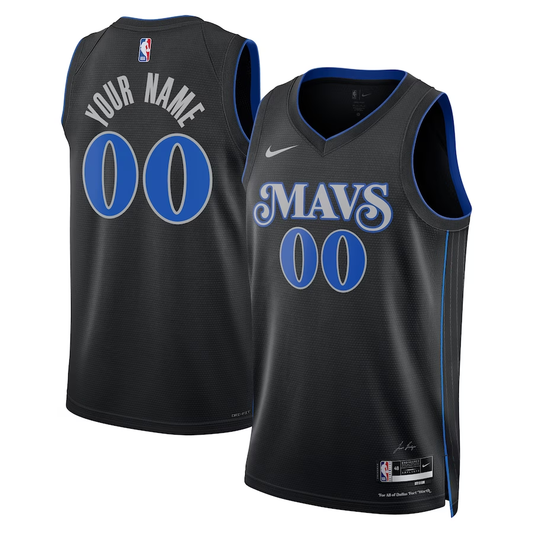 Men's Dallas Mavericks Black 2023/24 Custom Swingman Jersey1 - City Edition
