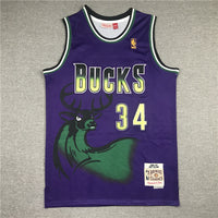 Men's Milwaukee Bucks Giannis Antetokounmpo #34 Purple Replica Player Jersey1