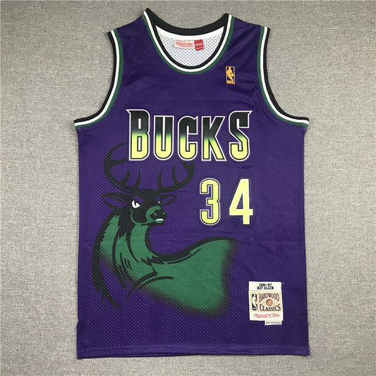 Men's Milwaukee Bucks Giannis Antetokounmpo #34 Purple Replica Player Jersey1