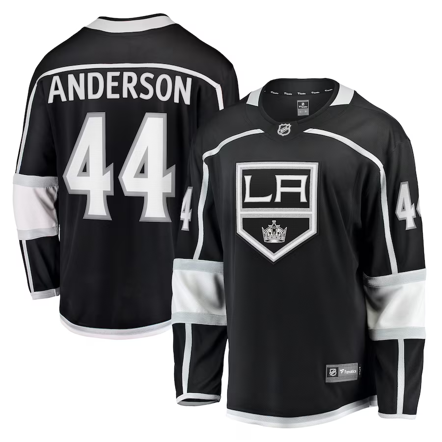 Men's Los Angeles Kings Mikey Anderson #44 Black Home Breakaway Player Jersey1
