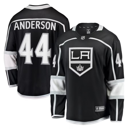 Men's Los Angeles Kings Mikey Anderson #44 Black Home Breakaway Player Jersey1