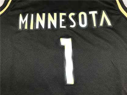 Men's Minnesota Timberwolves Anthony Edwards #1 Black Swingman Jersey1