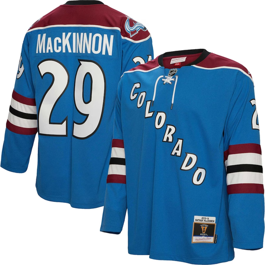 Men's Colorado Avalanche Nathan MacKinnon Mitchell #29 Ness Blue 2013/14 Blue Line Player Jersey1