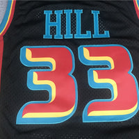 Men's Detroit Pistons Grant Hill 1998-99 Black Hardwood Classics Swingman Jersey1