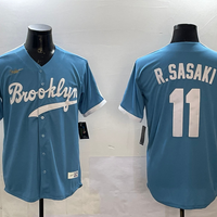 Men's Los Angeles Dodgers Roki Sasaki #11 Light Blue Cooperstown Collection Player Jersey1
