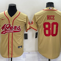 Men's San Francisco 49ers Jerry Rice #80 Gold Game Jersey1 Joint Edition
