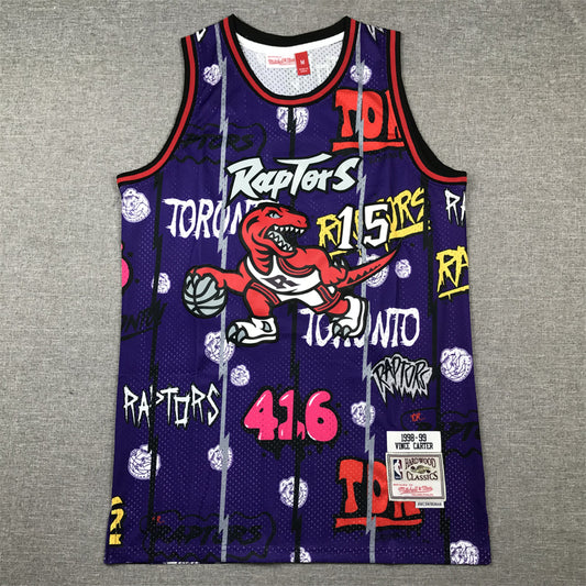 Men's Toronto Raptors Vince Carter #15 Purple Swingman Player Jersey1 - Graffiti Edition