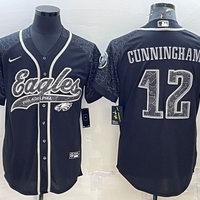 Men's Philadelphia Eagles Randall Cunningham #12 Black RFLCTV Limited Jersey1 Joint Edition
