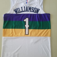 Men's New Orleans Pelicans Zion Williamson #1 NBA White Swingman Player Jersey1