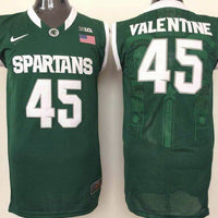 Men's Michigan State Spartans Denzel Valentine #45 Green Player Jersey