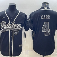 Men's Las Vegas Raiders Derek Carr #4 Black RFLCTV Limited Jersey1 Joint Edition