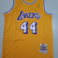 Men's Los Angeles Lakers Jerry West Gold Big & Tall Hardwood Classics Jersey1