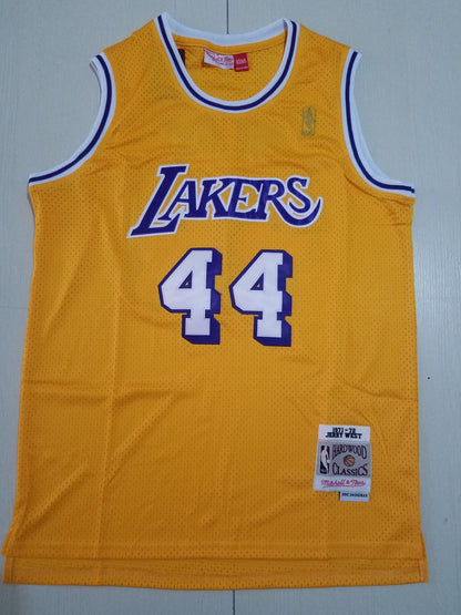 Men's Los Angeles Lakers Jerry West Gold Big & Tall Hardwood Classics Jersey1