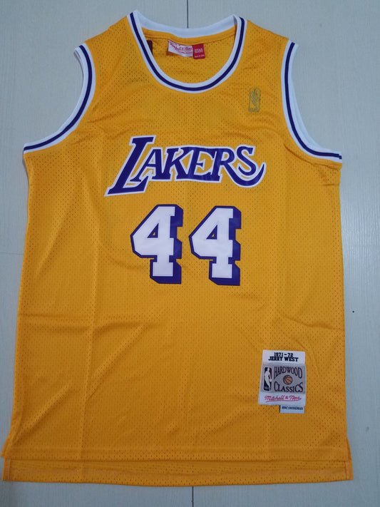 Men's Los Angeles Lakers Jerry West Gold Big & Tall Hardwood Classics Jersey1
