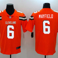 Men's Cleveland Browns Baker Mayfield #6 Orange Game Player Jersey1