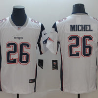 Men's New England Patriots Sony Michel #26 White Game Jersey1