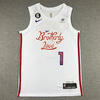 Men's Philadelphia 76ers James Harden #1 White 2022/23 Swingman Jersey1 - City Edition
