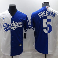 Men's Los Angeles Dodgers Freddie Freeman #5 White/Blue Replica Baseball Jersey1