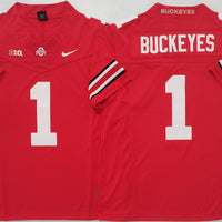 Men's Ohio State Buckeyes #1 Red Player Game Jersey