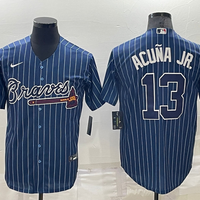 Men's Atlanta Braves Ronald Acuna Jr. #13 Blue Replica Baseball Jersey1