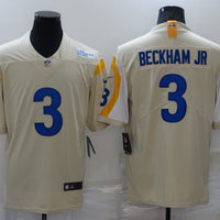 Men's Los Angeles Rams Odell Beckham Jr. #3 Beige Game Jersey1