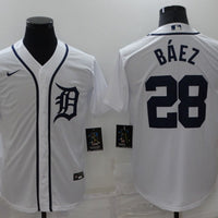 Men's Detroit Tigers Javier Baez #28 White Replica Baseball Jersey1