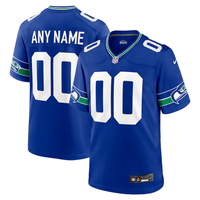 Seattle Seahawks Royal Throwback Custom Jersey